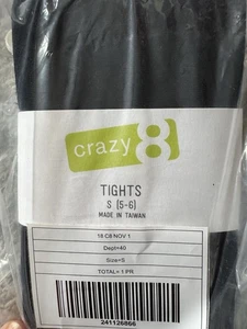 New Crazy 8 Tights Girls Size S 5-6 Black - Picture 1 of 1