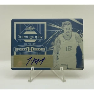 Ja Morant Autograph 1/1 2024 Leaf Sports Heroes Scenography Black Printing Plate - Picture 1 of 3
