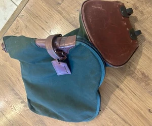 Vintage Orvis Battenkill Green Canvas & Leather Golf Storage Rolling Bag Luggage - Picture 1 of 14