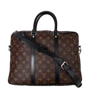 Louis Vuitton Porte Documents Voyage PM M52005 Braun / gut - Picture 1 of 13