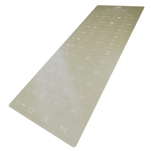 UK ENGLISH KEYBOARD STICKERS Clear QWERTY Keyboard Desktop Laptop Computer PC - Picture 1 of 4