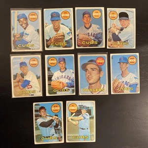 1969 Topps Baseball 10 Card Lot Chicago Cubs Ernie Banks Ken Holtzman Hickman - Picture 1 of 10