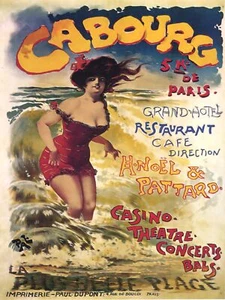 Póster de verano de playa de Cabourg. Diseño interior de pared victoriano francés.2318 - Imagen 1 de 1