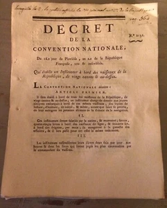 EINRICHTUNG EINES LEHRERS AN BORD DER SCHIFFE DER REPUBLIK.1794. - Bild 1 von 2