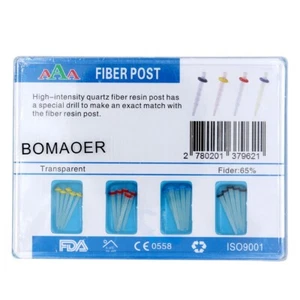 1 Set 20Pcs Dental Quartz Fiber Post Resin Screw Thread 1.2 1.4 1.6 1.8+ 4Drills - Picture 1 of 5