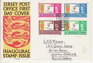 GB Stamps First Day Cover Jersey Inauguration of PO x4 values 4d to 1'9 SHS 1969 - Picture 1 of 1