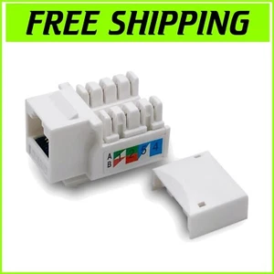 UL Listed Cat6 Keystone Jack - High-Speed RJ45 Wall Jack 100-Pack for Networking - Photo 1/7