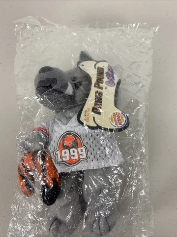 Vintage Burger King Beans Dawg Pound 1999 Plush Dog Cleveland Browns Ohio SEALED Cover