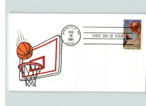 Basketball; handbemalt 1991 Erstausgabetag, Basketballkorb & Ball, # 1 - Bild 1 von 1