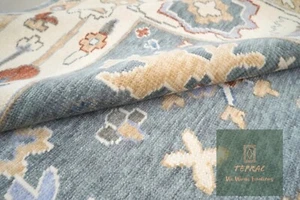 "Teprac" Modern Wool Rug-Hand-Knotted Turkish Oushak Carpet, Customizable Design - Picture 1 of 4