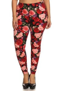 Plus Size Womens Buttery Smooth Vivid Rose Plus Size Leggings - Picture 1 of 10