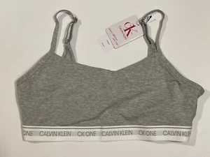 NUEVO CALVIN KLEIN LOGO BANDA GRIS BRALETTE BRALETTE TOP XLARGE - Imagen 1 de 2