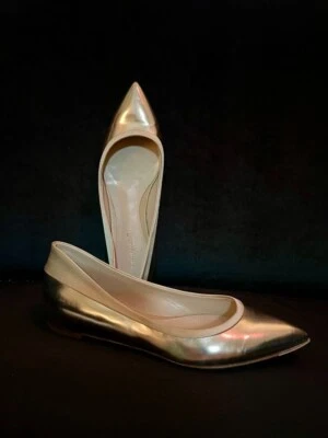 Gianvito Rossi Oro Rosa Puntera Punta Planos Talla 6/36.5 Foto 1 de 4