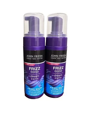 Paquete de 2 espuma de peinado John Frieda Curl Defining Frizz Ease AIR-DRY WAVES 5 fl oz Foto 1 de 2