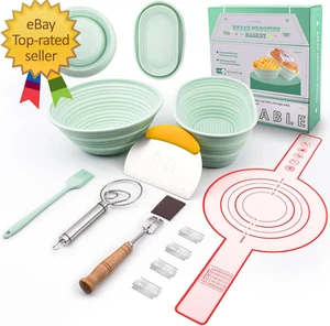 Silicone Banneton Bread Proofing Basket Oval, Sourdough Starter Kit, Bread Makin - Picture 1 of 12