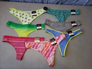 No Boundaries NOBO XXL Assorted Thong Panties set of 7 Pink Blue Green Grey New - Picture 1 of 11