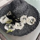 Noreen Fashion Vintage black , chiffon Flowers hat , Vintage 1950-60's
