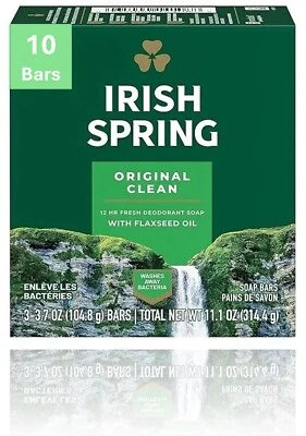 Irish Spring Bar Soap, Original Clean 4 oz. -10 bars - Image 1 of 4