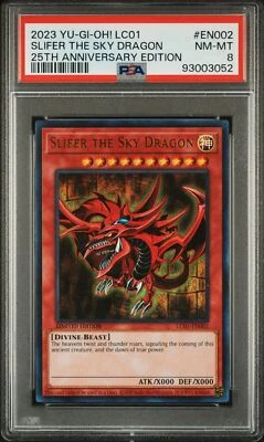 PSA 8 - Yu-Gi-Oh Card - LC01-EN002 - SLIFER THE SKY DRAGON (ultra rare) - NM-MT - Image 1 of 2