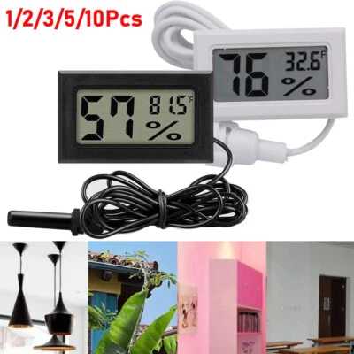 Mini LCD Digital Thermometer Hygrometer Aquarium Humidity Meter Gauge Fahrenheit - Image 1 of 4