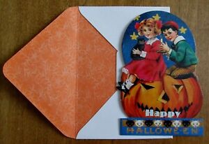 Punch Studio The Gifted Line Halloween Note Card & Envelope Titled Pumpkin Kids