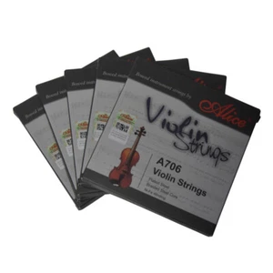 5 juegos de cuerdas de violín Alice núcleo de acero trenzado Ni-Fe cuerda 4/4-1/8 A706 - Imagen 1 de 5