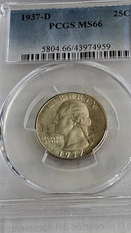 1937 D Washington Quarter PCGS MS66/0282 Cover