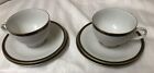 2 X Fairmont Kensington Green Bone China Coffee Cup Saucer And Side Plate Trios
