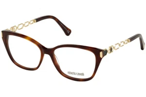 Roberto Cavalli RC5113 052 Havana Tortoise & Gold Eyeglasses 54-15-140 Cat Eye - Picture 1 of 3