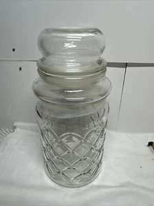 Vintage 80er Übertöpfe Erdnussglas & Deckel 1984 Glas 8" TOP  - Bild 1 von 10