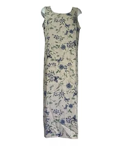 rj & co petite floral sleeveless flax long maxi dress Size 14P - Picture 1 of 8