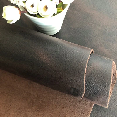 1.6-1.8mm Dark Brown Crazy Horse Full Grain Leather 100% Real Cowhide Sheets
