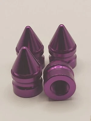 Set of  4 Purple Mini Spike Tire Valve Stem Caps For Car, Standard Fitting #21 Foto 1 de 2