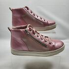 Steve Madden Hi Top Trainers UK 4 Pink Glitter Lace Up Sneakers