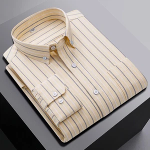 Mens Dress Oxford Shirts Formal Business Long Sleeves Cotton Casual Shirts Tops - Picture 1 of 19