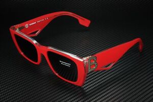 BURBERRY Poppy BE4336 392287 Top Red On Transp Dk Grey 53 mm Women's Sunglasses