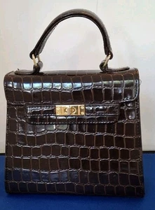 M&S cute small brown mock croc bag with detachable bag vgc - Picture 1 of 6