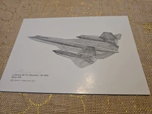 AEREO LOCKHEED SR-71A BLACKBIRD STAMPATO NELLA FOTO FIRMATO DA GEOFF PLEASANCE - Foto 1 di 4