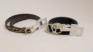 2er Set New Day Damengürtel Leopard Kalbshaar & schwarz Zebramuster - L neu mit Etikett - Bild 1 von 16