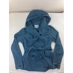 Converse One Star Teal Double Breasted Hooded Jacket Women's Size S Cotton - Picture 1 of 6