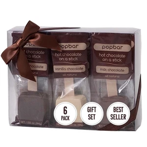 - Hot Chocolate Sticks - 6er Pack Variety Gift Pack Set Kit - 2 Dark, 2 Milk 2... - Bild 1 von 7