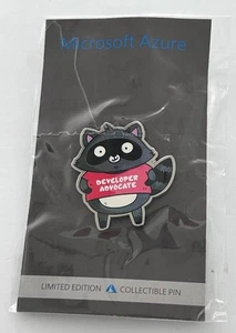 Microsoft Azure Limited Edition Computer Employee Racoon Lapel Pin Rare - Picture 1 of 3