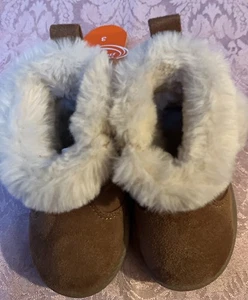 Wonder Nation braune Wildleder Fellbesatz Mädchen Stiefel Gr. 3 Warmfutter Neu Orig. 16,98 $ - Bild 1 von 8