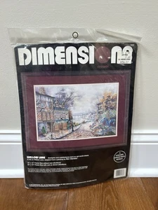 Dimensions Wellow Lane English Cobblestone Scene CREWEL Embroidery Kit Vtg 1994 - Picture 1 of 6