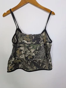 Vintage Mossy Oak tarnfarbenes Pyjama-Set Damen kleine Lounge bequem USA Trägertop & Shorts  - Bild 1 von 6