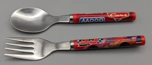 Pixar Cars Original Series MEAL TIME FUN Mc Queen Fork & Spoon Rare - Picture 1 of 5