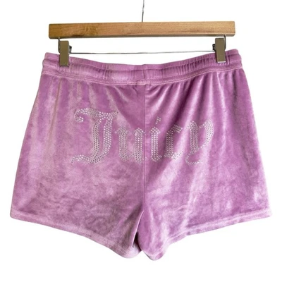 Pantalones Cortos Juicy Couture Y2K Para Mujer Tachonados Logo Púrpura Terciopelo Valour Ropa de Salón  Foto 1 de 4
