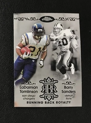 2007 Topps Chrome LaDainian Tomlinson / Barry Sanders RUNNING BACK ROYALITY - Image 1 of 2