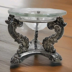 Vtg Godinger Silver Art Co Silverplate Stand Candle Orb Holder With Glass Votive - Picture 1 of 8