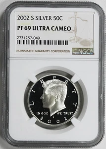 Medio dólar Kennedy de plata S 2002 - NGC PF 69 Ultra camafeo - Imagen 1 de 2